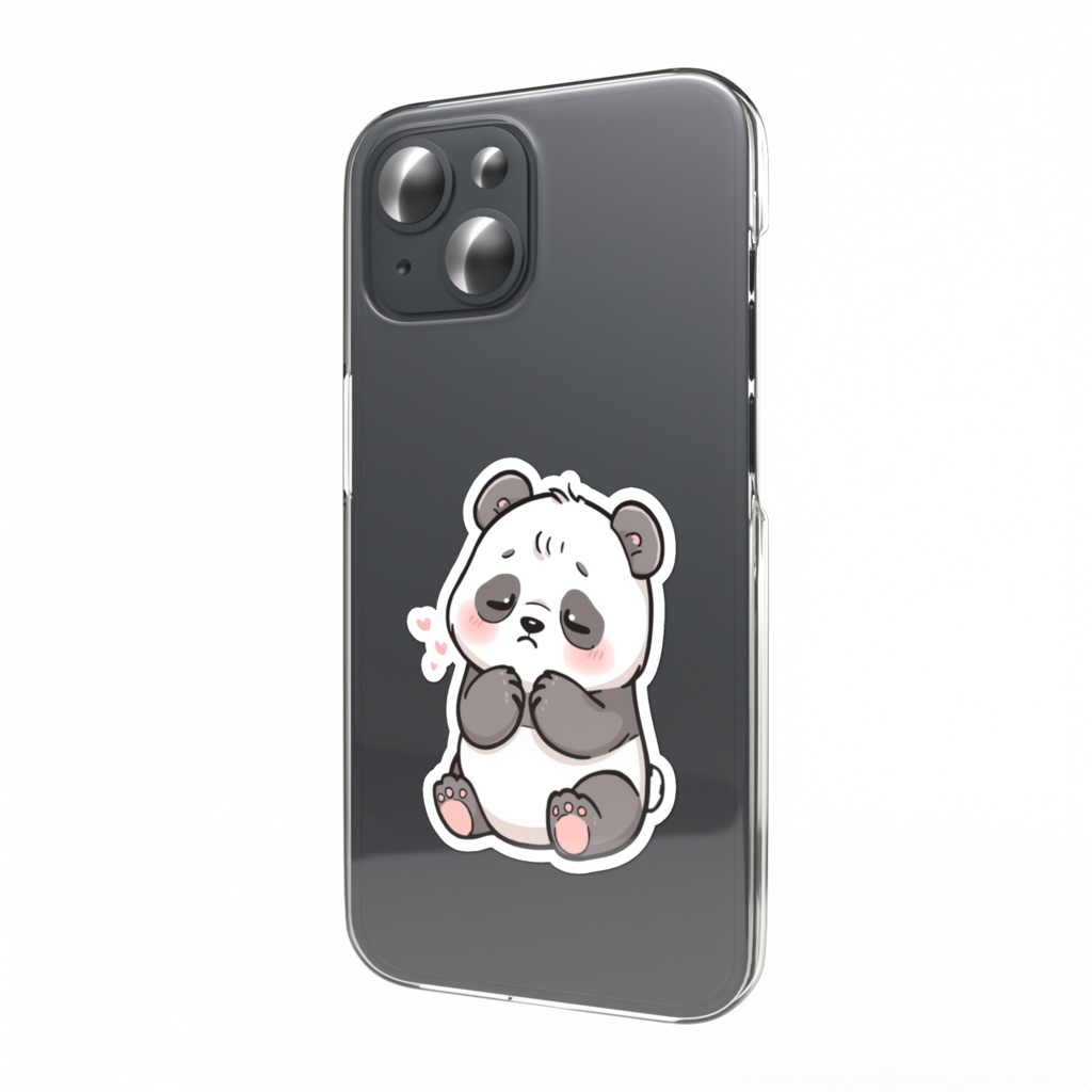 愛らしくてちょっと情け無いパンダのスマホステッカー