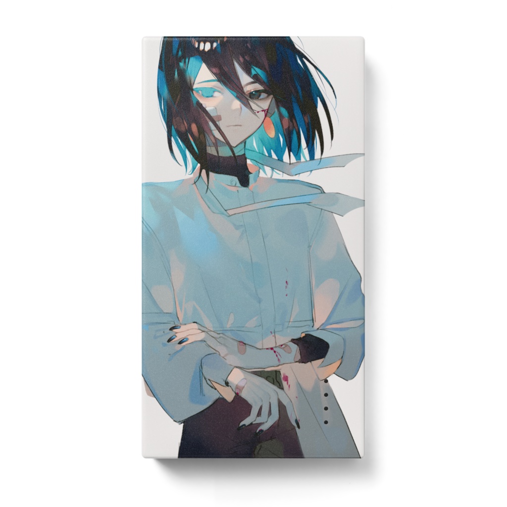 青色モバイルバッテリー