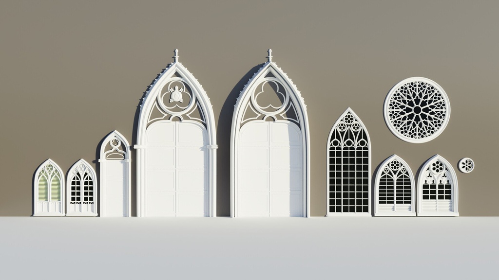 High Quality Gothic Windows & Doors Kitbash | 高品質なゴシック様式の窓とドアのキットバッシュ