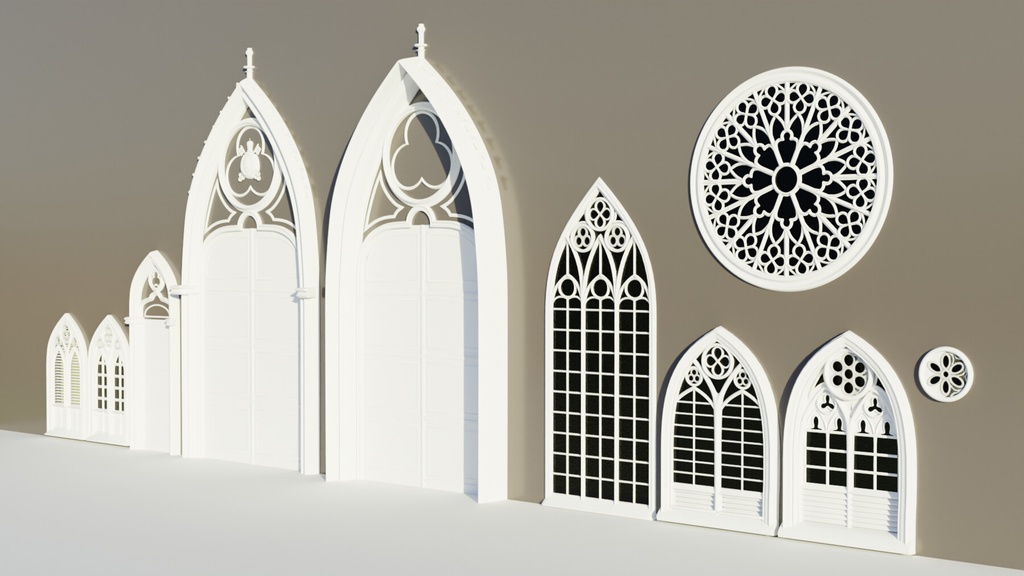 High Quality Gothic Windows & Doors Kitbash | 高品質なゴシック様式の窓とドアのキットバッシュ