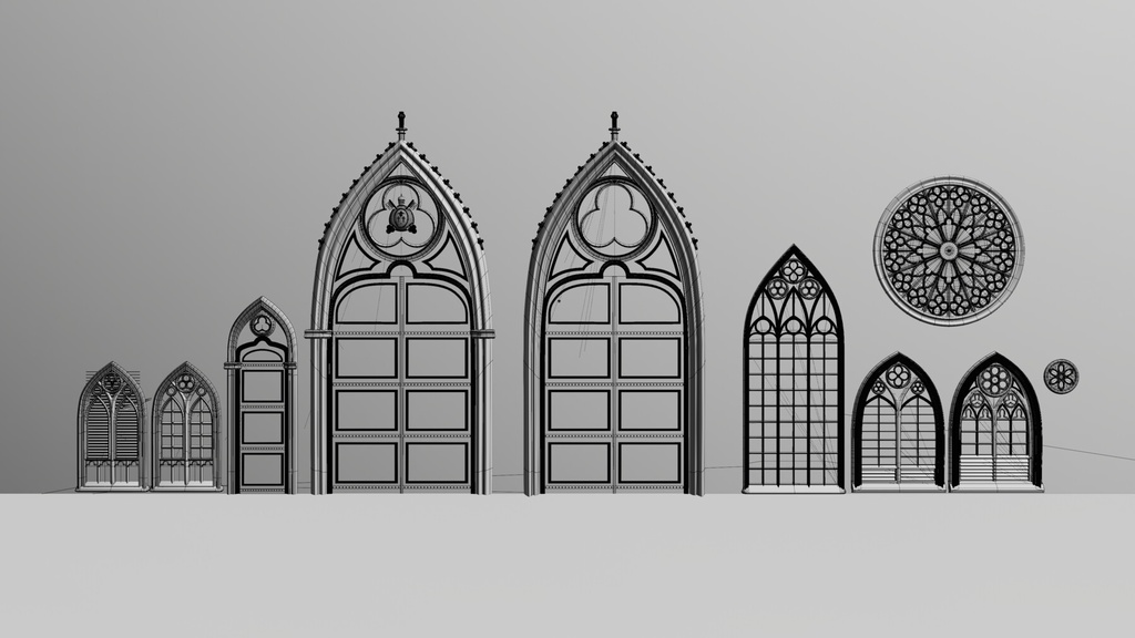 High Quality Gothic Windows & Doors Kitbash | 高品質なゴシック様式の窓とドアのキットバッシュ