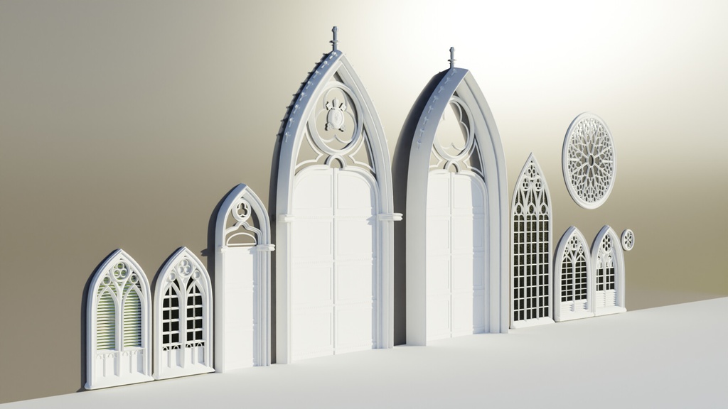 High Quality Gothic Windows & Doors Kitbash | 高品質なゴシック様式の窓とドアのキットバッシュ
