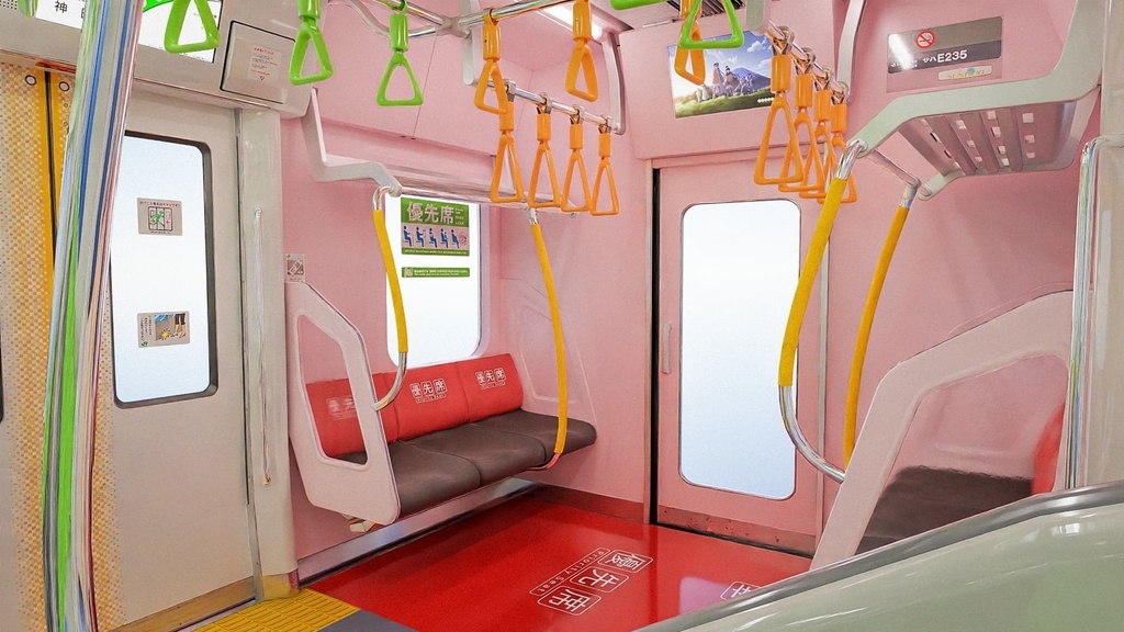 操作可能な列車 日本 山手線 E235系 3Dモデル / Rigged Train Japanese Yamanote E235 Series