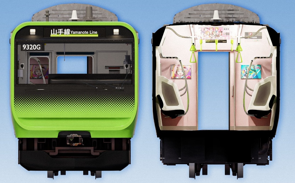 操作可能な列車 日本 山手線 E235系 3Dモデル / Rigged Train Japanese Yamanote E235 Series