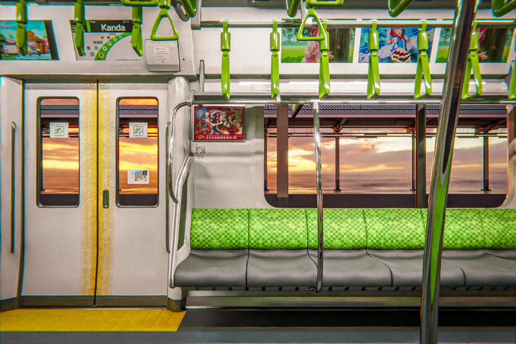 操作可能な列車 日本 山手線 E235系 3Dモデル / Rigged Train Japanese Yamanote E235 Series