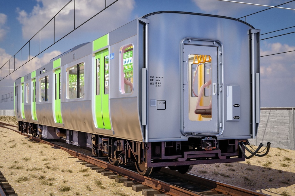 操作可能な列車 日本 山手線 E235系 3Dモデル / Rigged Train Japanese Yamanote E235 Series