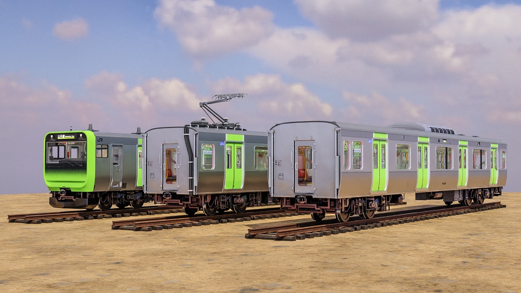 操作可能な列車 日本 山手線 E235系 3Dモデル / Rigged Train Japanese Yamanote E235 Series