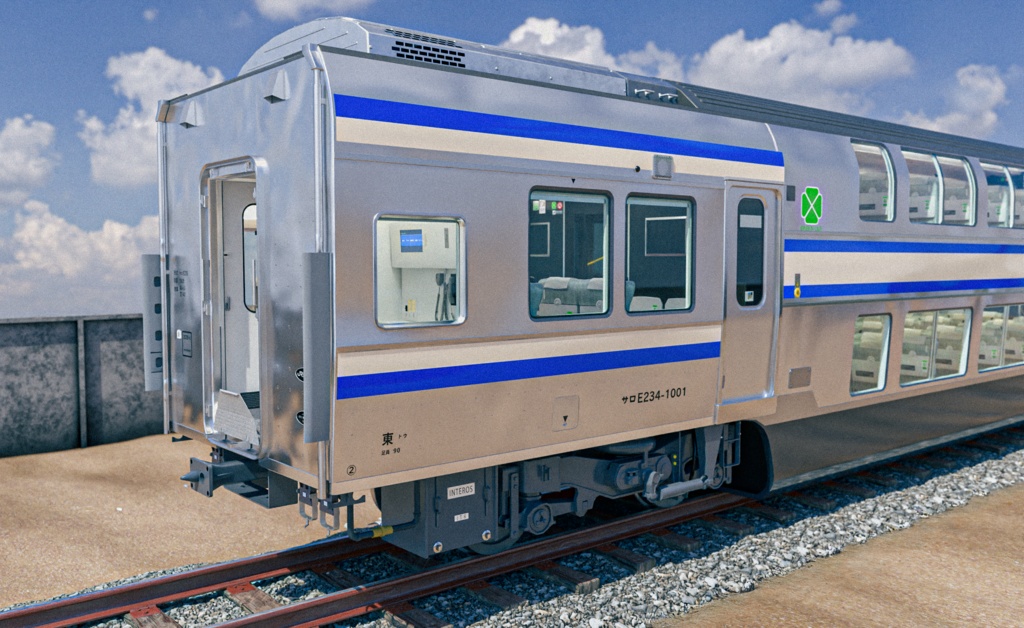 Japanese Train 3D Model E235-1000 Series - Yokosuka / Sōbu Line | Rigged | Includes Green Car | 本の電車 3Dモデル E235-1000系 - 横須賀・総武線 | リグ付け済み | グリーン車含む