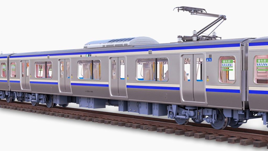Japanese Train 3D Model E235-1000 Series - Yokosuka / Sōbu Line | Rigged | Includes Green Car | 本の電車 3Dモデル E235-1000系 - 横須賀・総武線 | リグ付け済み | グリーン車含む