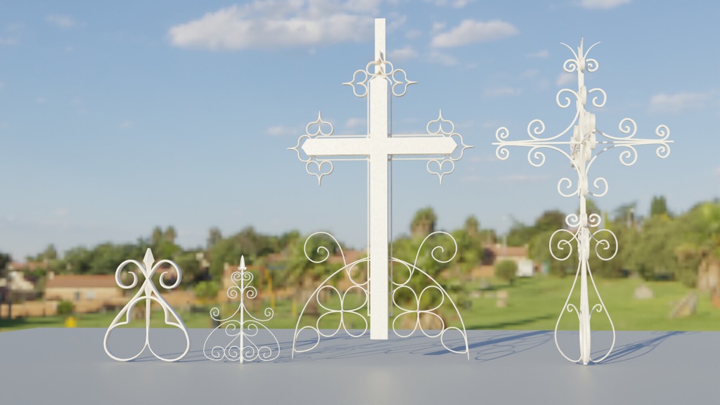 Gothic Ornaments (Crosses, & Fence Tops)