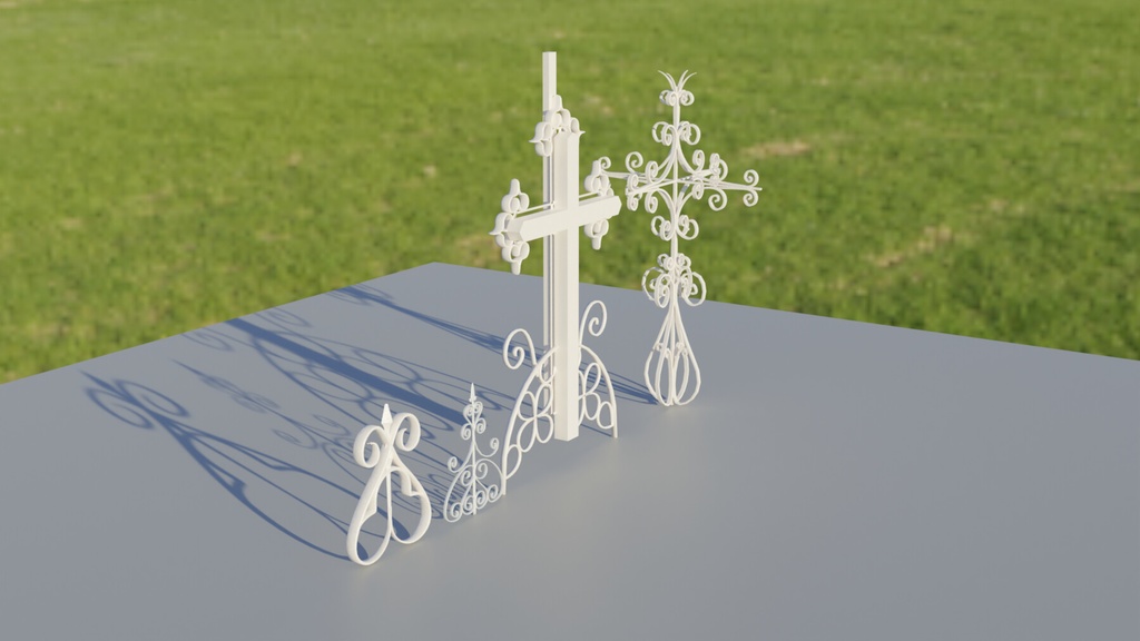 Gothic Ornaments (Crosses, & Fence Tops)