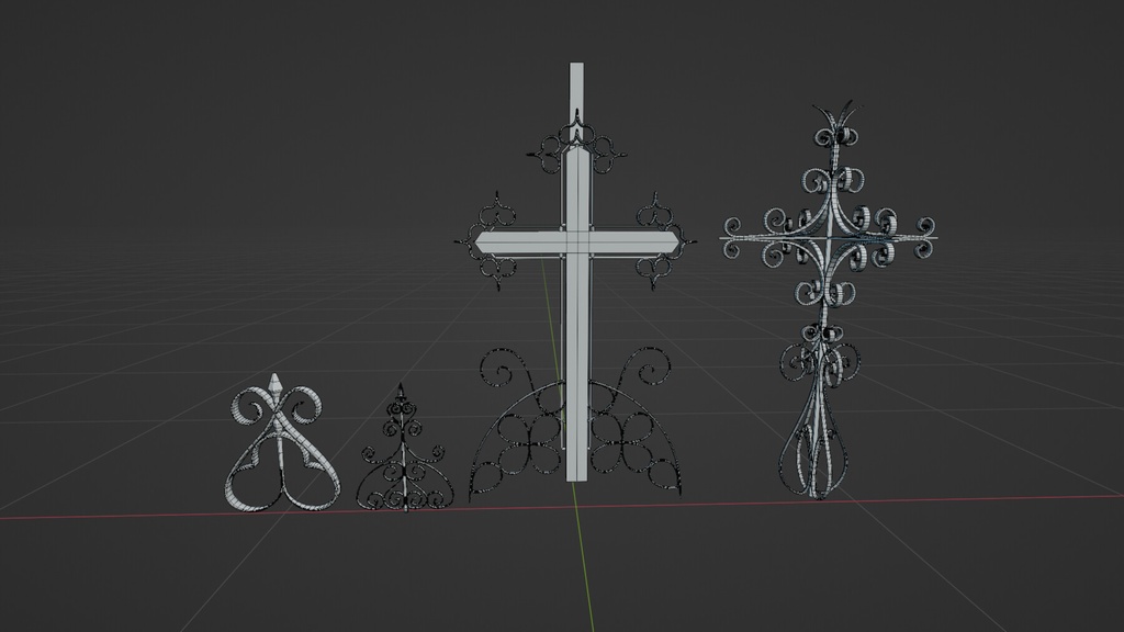Gothic Ornaments (Crosses, & Fence Tops)