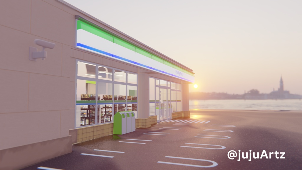 Family Mart Convenience Store 3D Model / ファミリーマートコンビニ3Dモデル