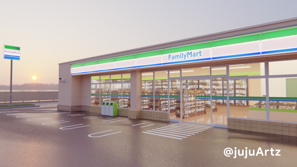 Family Mart Convenience Store 3D Model / ファミリーマートコンビニ3Dモデル
