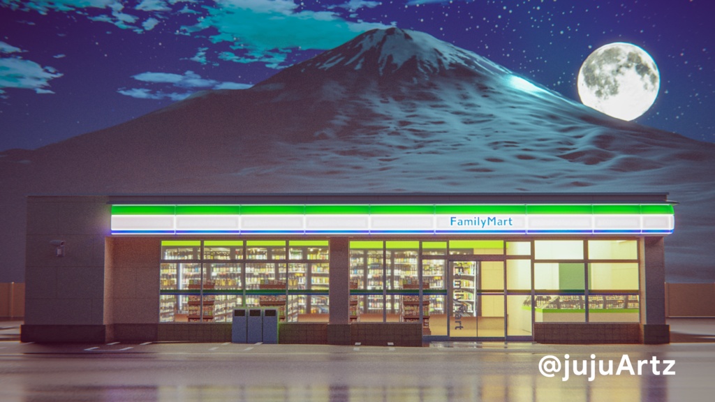 Family Mart Convenience Store 3D Model / ファミリーマートコンビニ3Dモデル