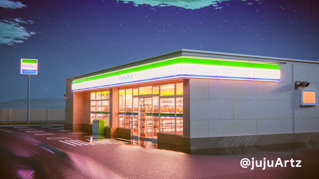Family Mart Convenience Store 3D Model / ファミリーマートコンビニ3Dモデル