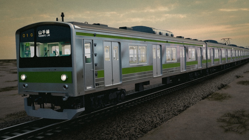 Japanese Train 3D Model JNR/JR 205 Series - Yamanote Line | Rigged | 日本の電車 3Dモデル 国鉄・JR 205系 - 山手線 | リグ付け済み