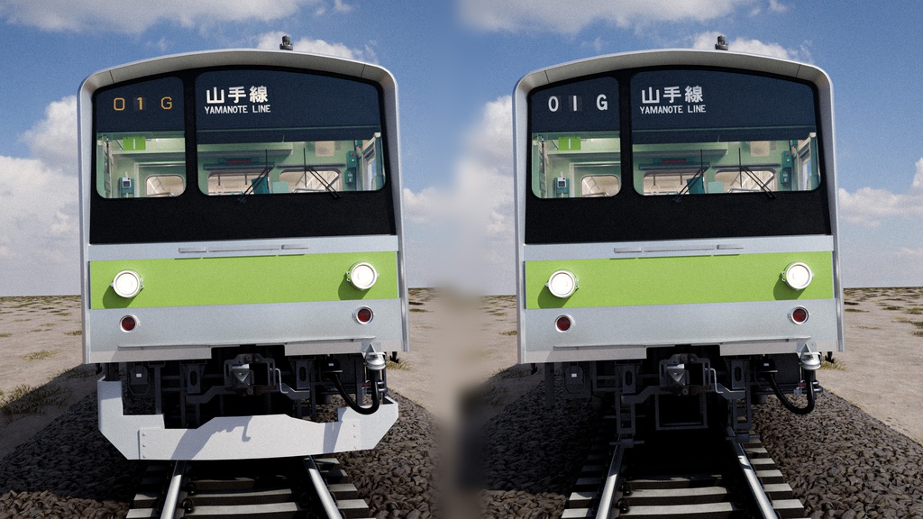 Japanese Train 3D Model JNR/JR 205 Series - Yamanote Line | Rigged | 日本の電車 3Dモデル 国鉄・JR 205系 - 山手線 | リグ付け済み
