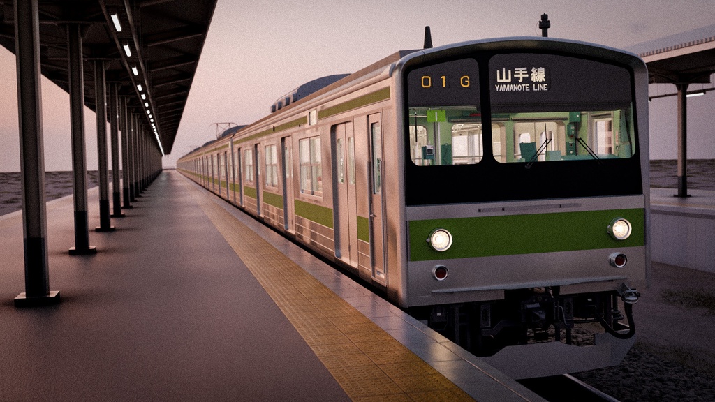 Japanese Train 3D Model JNR/JR 205 Series - Yamanote Line | Rigged | 日本の電車 3Dモデル 国鉄・JR 205系 - 山手線 | リグ付け済み