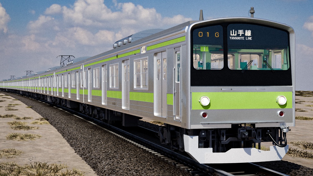 Japanese Train 3D Model JNR/JR 205 Series - Yamanote Line | Rigged | 日本の電車 3Dモデル 国鉄・JR 205系 - 山手線 | リグ付け済み