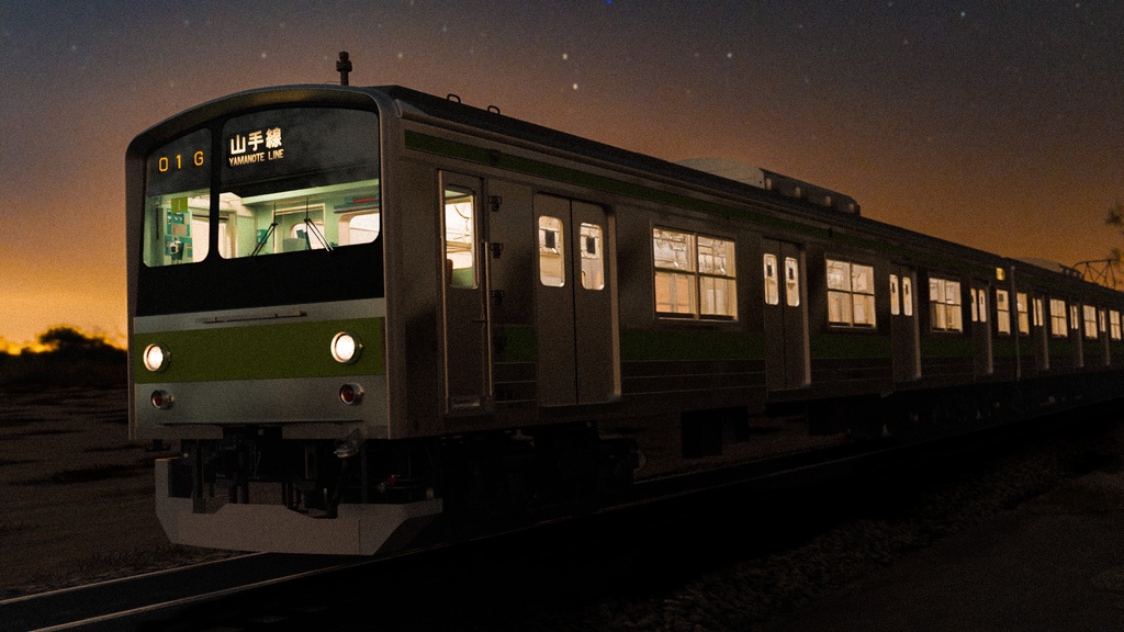 Japanese Train 3D Model JNR/JR 205 Series - Yamanote Line | Rigged | 日本の電車 3Dモデル 国鉄・JR 205系 - 山手線 | リグ付け済み