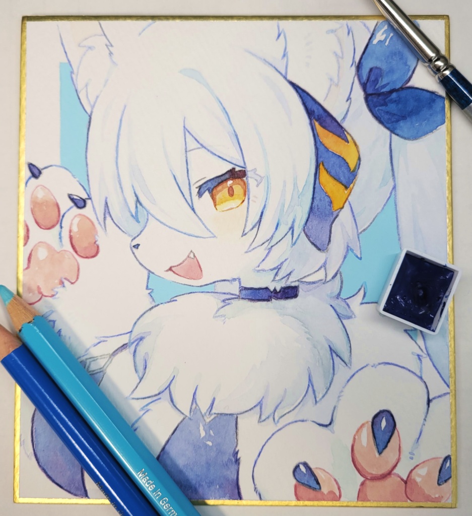 ルナ色紙│透明水彩