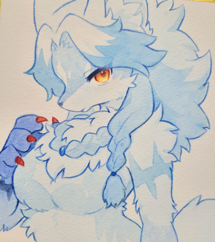 水色ケモノちゃん│透明水彩