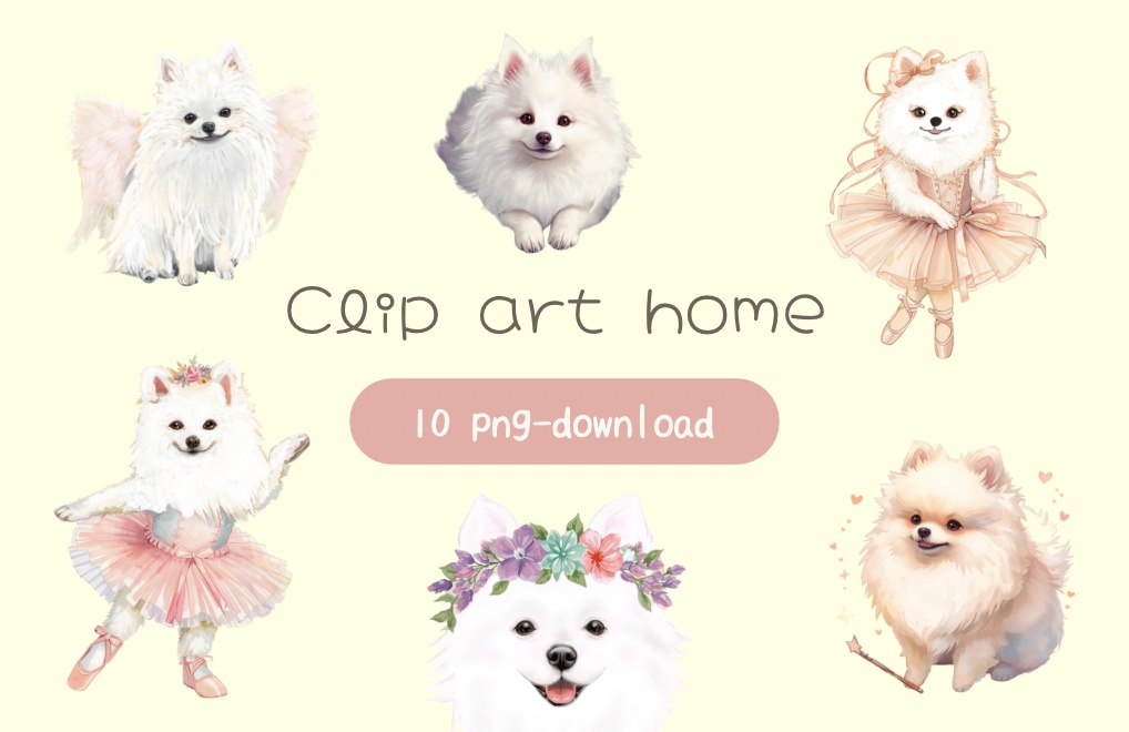 【ファンタジーわんちゃん】水彩　ファンタジー風クリップアート　10点セット　PNG背景透過