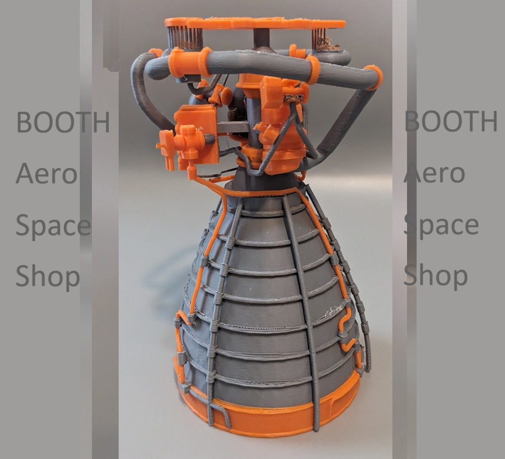 シャトルエンジン風2段燃焼サイクルモデル模型インテリアオブジェ アメリカ液体燃料2段燃焼サイクル風_ロケットエンジンモデルver1.0