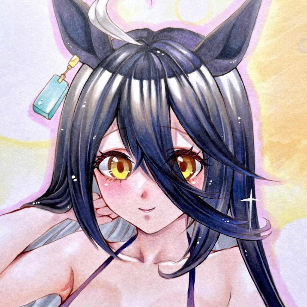 手描きイラスト　ウマ娘　マンハッタンカフェ　同人　原画　A4サイズ