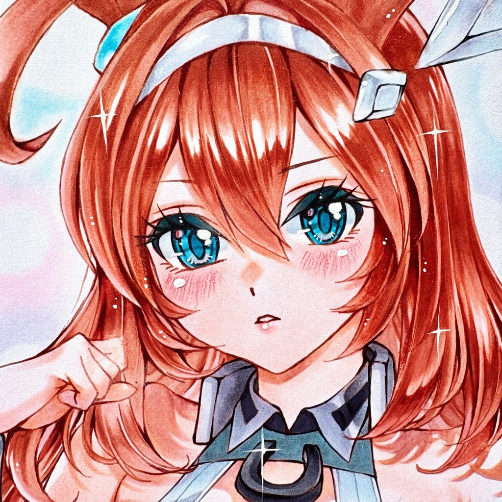 手描きイラスト　ウマ娘　ミホノブルボン  同人　原画　A4サイズ