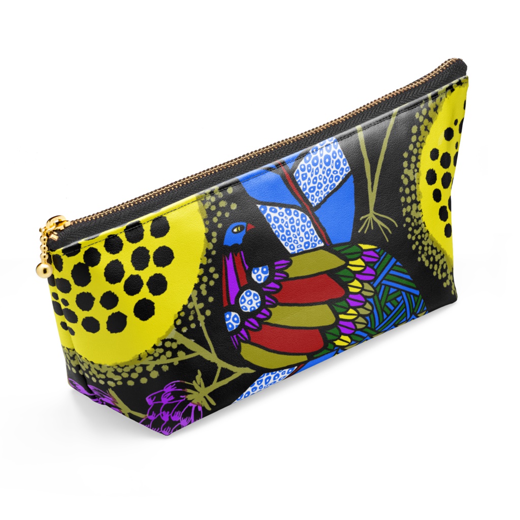【大人カラフル】鳥と太陽のポーチ