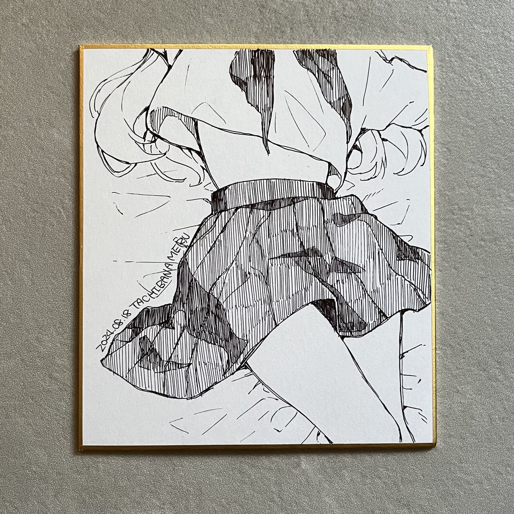 直筆モノクロミニ色紙2