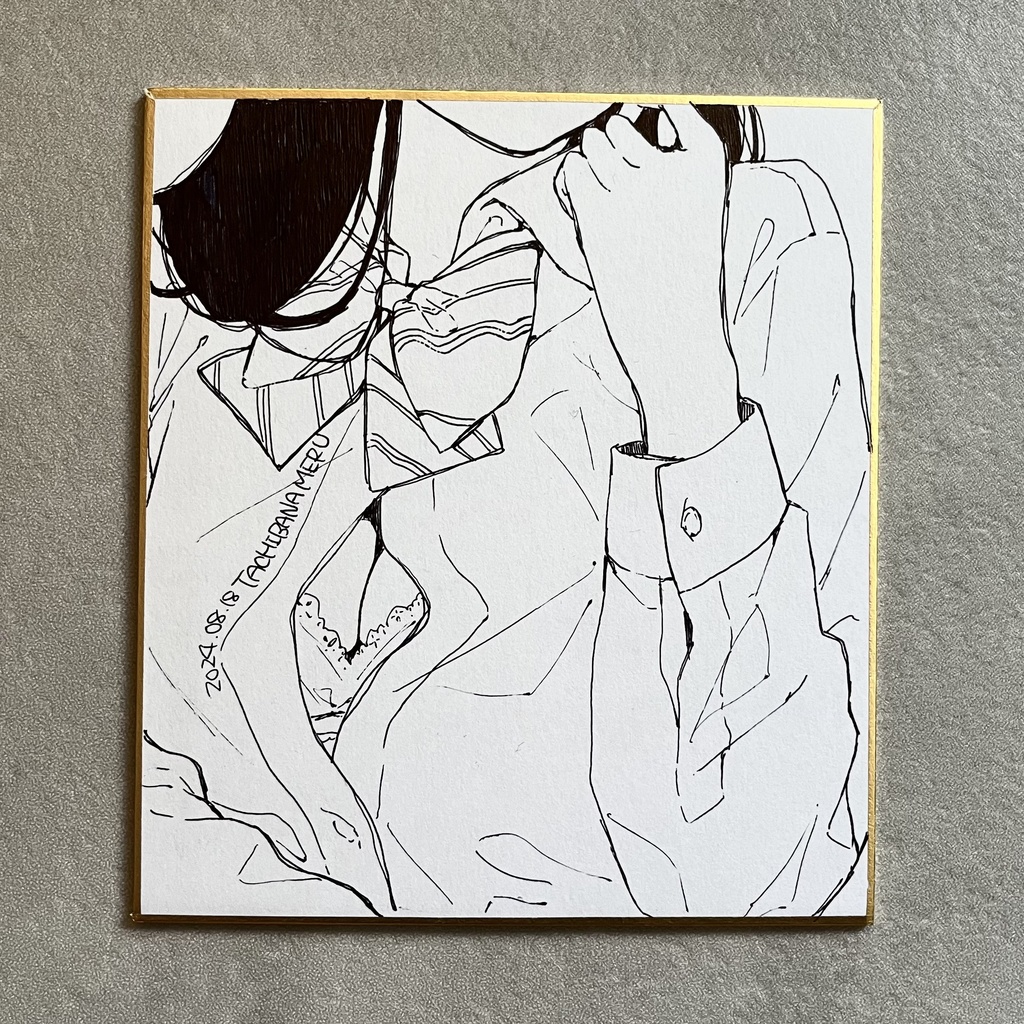 直筆モノクロミニ色紙4