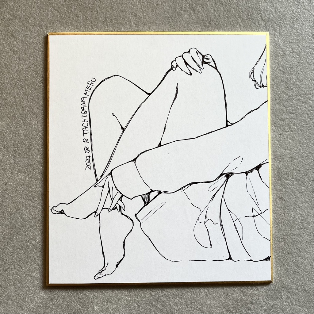 直筆モノクロミニ色紙6