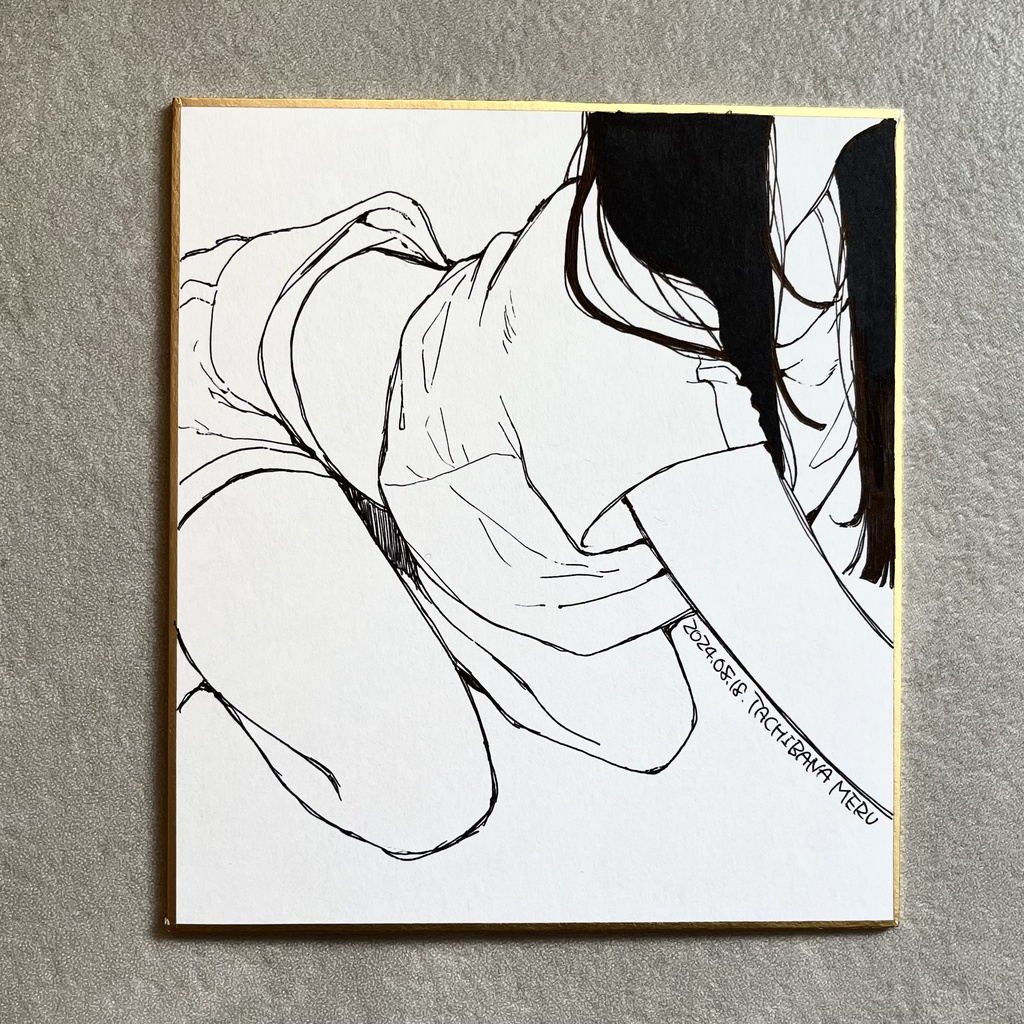 直筆モノクロミニ色紙10