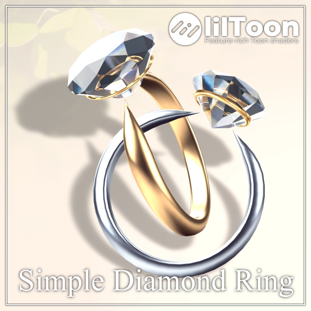 【VRChat想定】Simple Diamond Ring 【汎用アクセサリー】