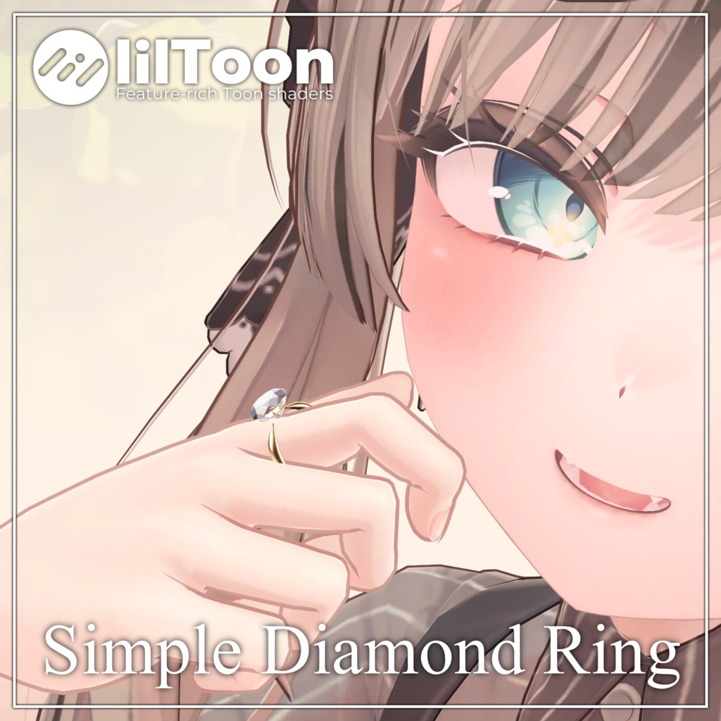 【VRChat想定】Simple Diamond Ring 【汎用アクセサリー】