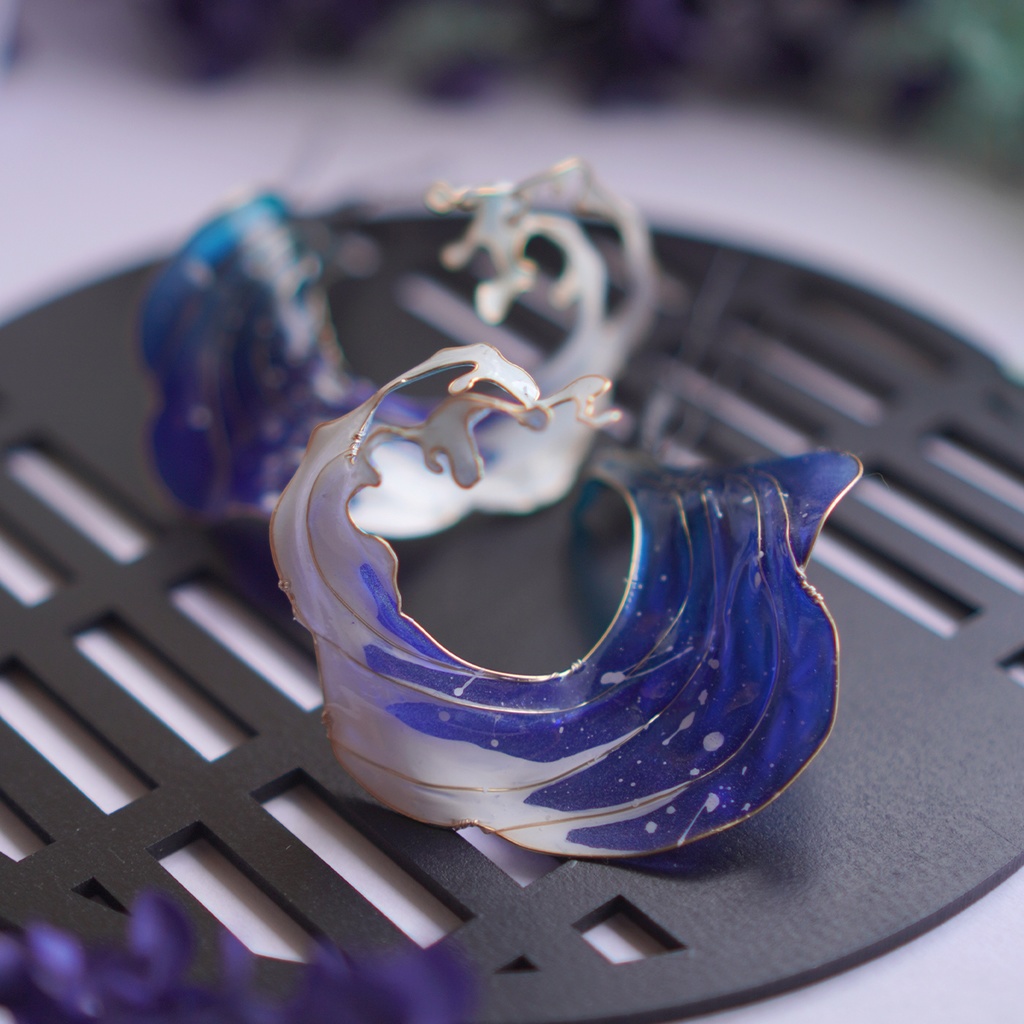 【芍薬・髪飾り】*波と芍薬の髪飾り*【布花・ディップアート】