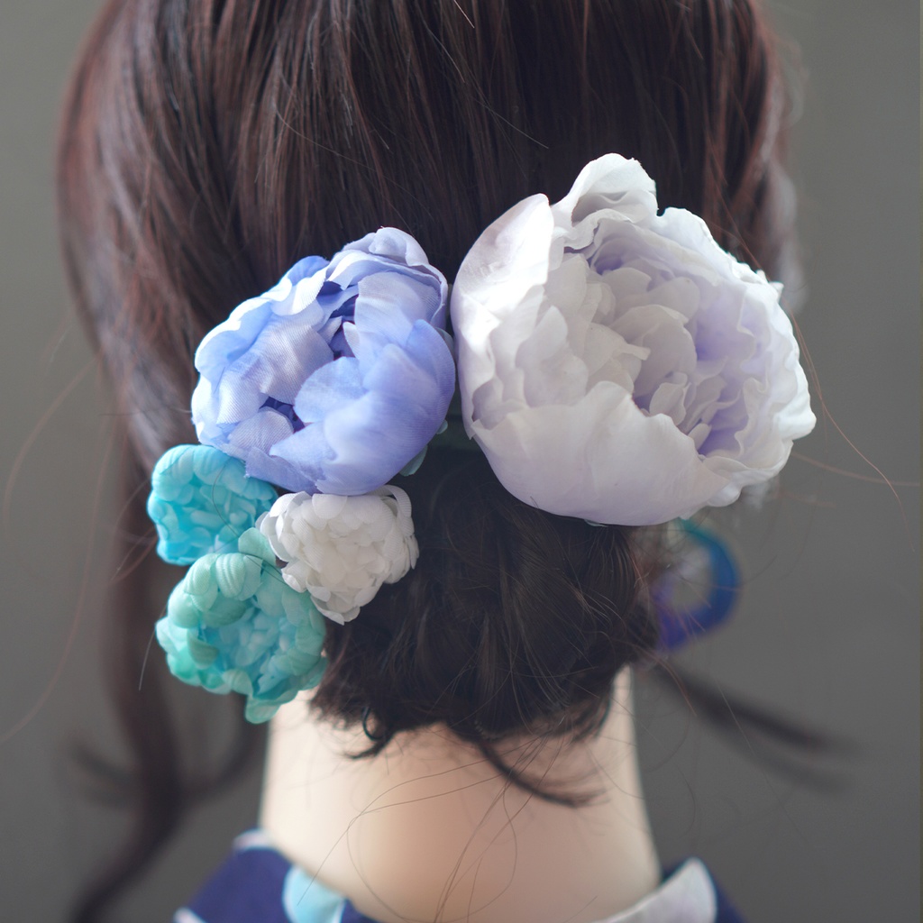 【芍薬・髪飾り】*波と芍薬の髪飾り*【布花・ディップアート】