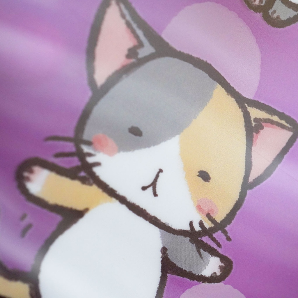 【クリアファイル】こおどりのほほんネコさん【パープル】