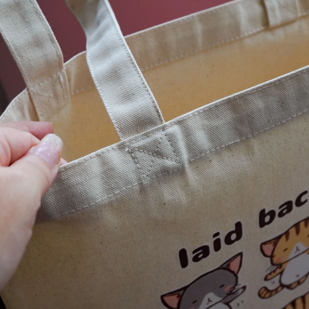 【B4トートバッグ】のほほんネコさん【こおどりネコさん】