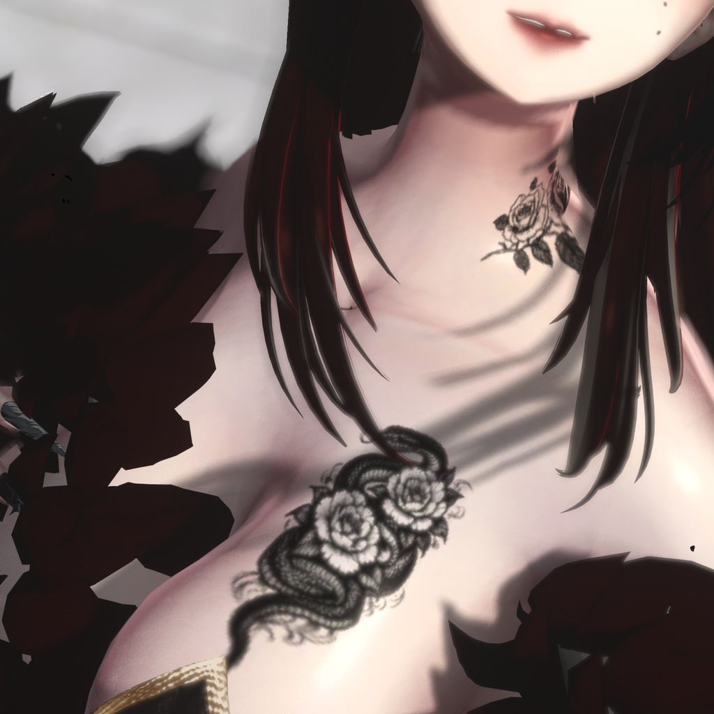 【3Dtexture】ー蛇椿ー【tattoo】