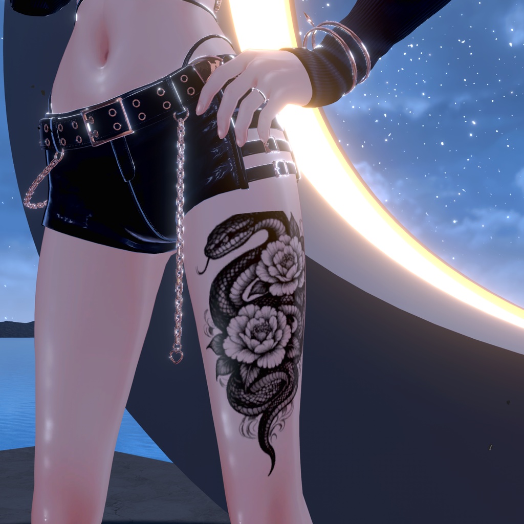 【3Dtexture】ー蛇椿ー【tattoo】