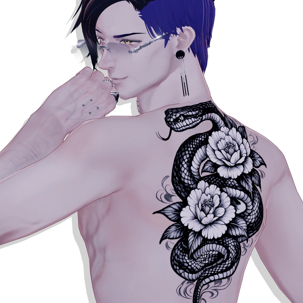 【3Dtexture】ー蛇椿ー【tattoo】