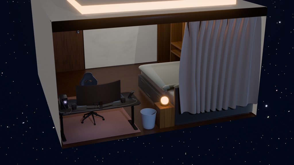 Cozy Lo-Fi Gaming Room Asset Pack Low-poly 3D model
