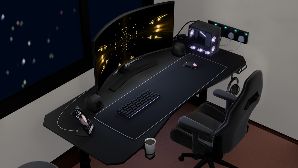 Cozy Lo-Fi Gaming Room Asset Pack Low-poly 3D model