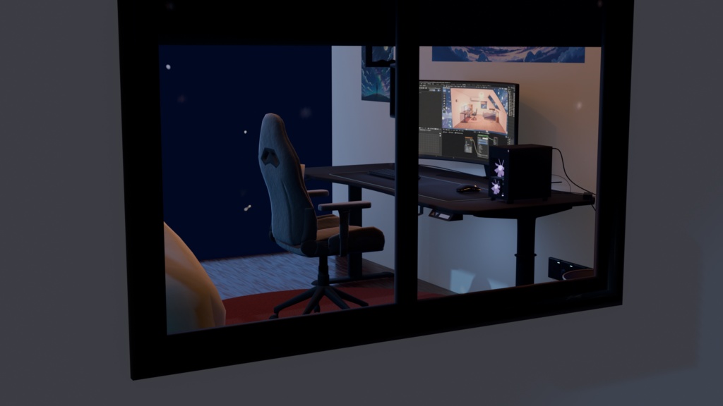 セミモダンな屋根裏ゲーミングルーム/Semi Modern Attic Gaming Room