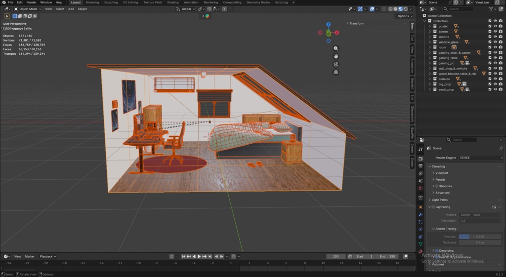セミモダンな屋根裏ゲーミングルーム/Semi Modern Attic Gaming Room