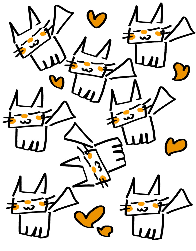 カクカクネコお子様Tシャツ